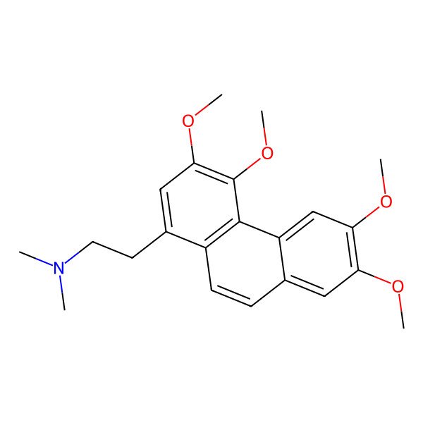 2D Structure of N,N-dimethyl-2-(3,4,6,7-tetramethoxyphenanthren-1-yl)ethanamine