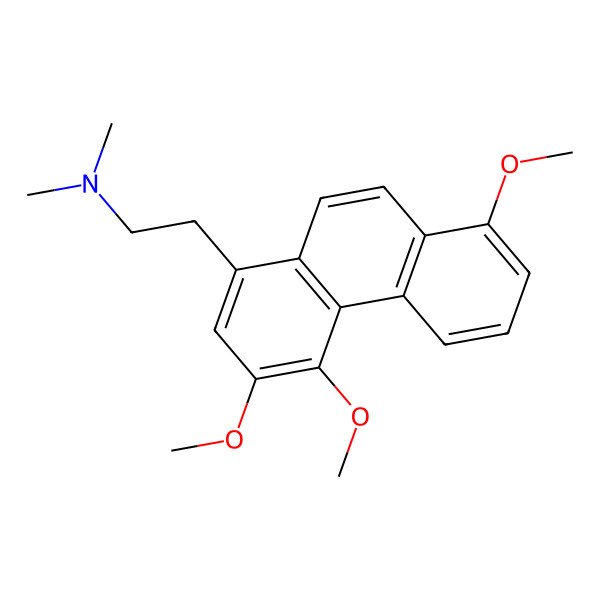 2D Structure of N,N-dimethyl-2-(3,4,8-trimethoxyphenanthren-1-yl)ethanamine 2D Structure of N,N-dimethyl-2-(3,4,8-trimethoxyphenanthren-1-yl)ethanamine