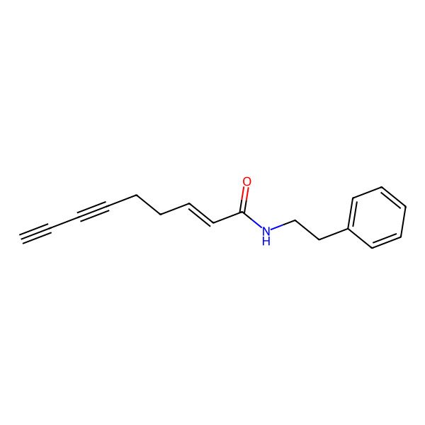 2D Structure of Nona-(2z)-en-6,8-diynoic acid 2-phenylethylamide 2D Structure of Nona-(2z)-en-6,8-diynoic acid 2-phenylethylamide