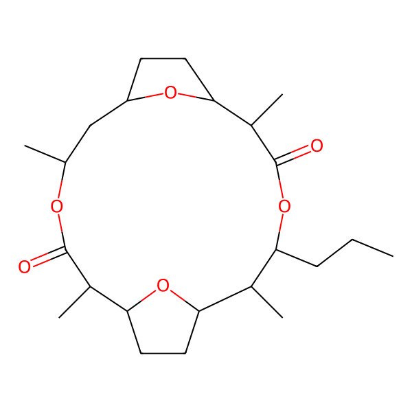 2D Structure of Nonactic acid-trihomononactic acid dilactone