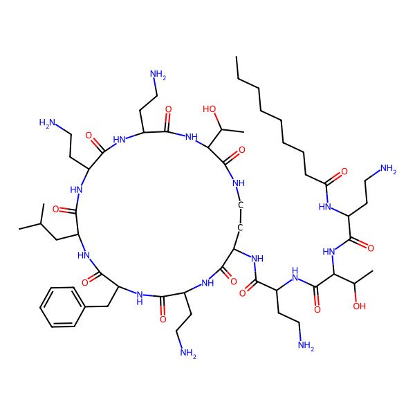 2D Structure of nonanoyl-DL-Dab-DL-xiThr-DL-Dab-DL-Dab(1)-DL-Dab-DL-Phe-DL-Leu-DL-Dab-DL-Dab-DL-xiThr-(1)