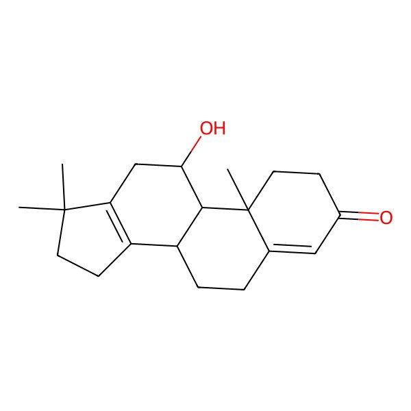 2D Structure of (11alpha)-11-Hydroxy-17,17-dimethyl-18-norandrosta-4,13-dien-3-one