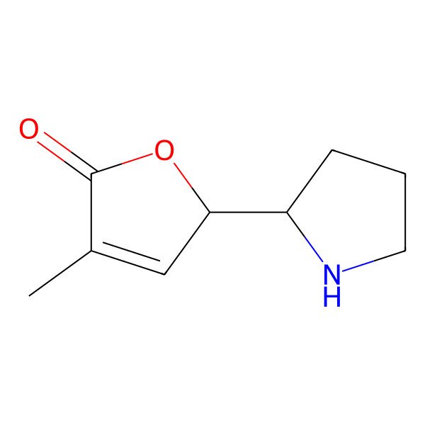 2D Structure of 3-Methyl-5-(2-pyrrolidinyl)-2(5H)-furanone