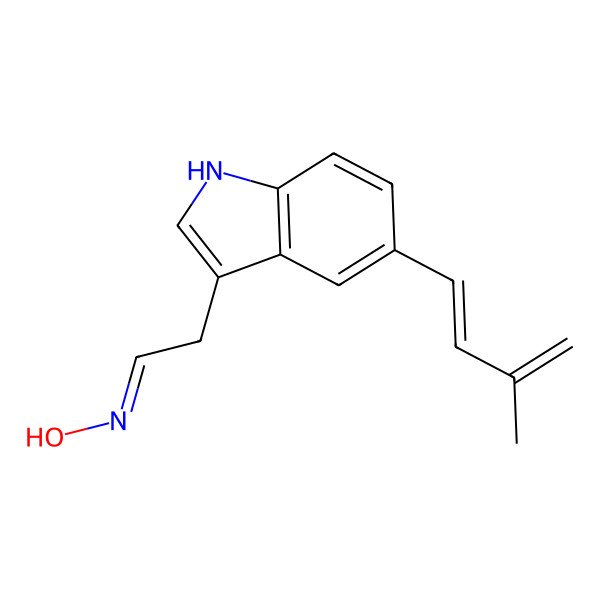 2D Structure of (NZ)-N-[2-[5-[(1E)-3-methylbuta-1,3-dienyl]-1H-indol-3-yl]ethylidene]hydroxylamine