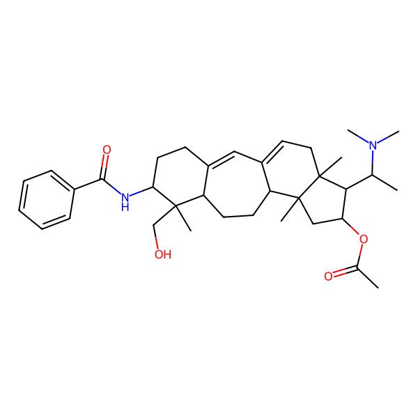 2D Structure of O-Acetyl-N-benzoylbuxidienine