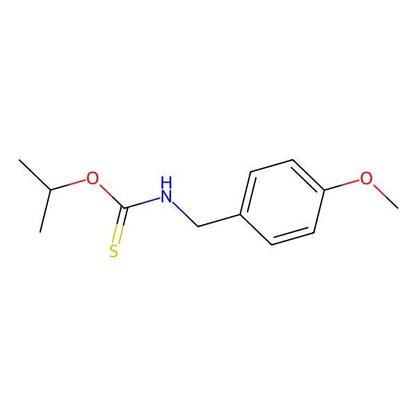 2D Structure of O-propan-2-yl N-[(4-methoxyphenyl)methyl]carbamothioate