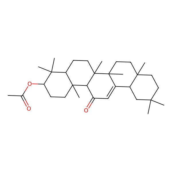 2D Structure of Olean-12-en-11-one, 3-hydroxy-, acetate 2D Structure of Olean-12-en-11-one, 3-hydroxy-, acetate