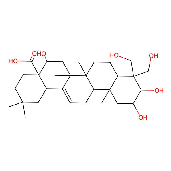 2D Structure of Olean-12-en-28-oicacid, 2,3,16,23,24-pentahydroxy-, (2b,3b,16a)- 2D Structure of Olean-12-en-28-oicacid, 2,3,16,23,24-pentahydroxy-, (2b,3b,16a)-