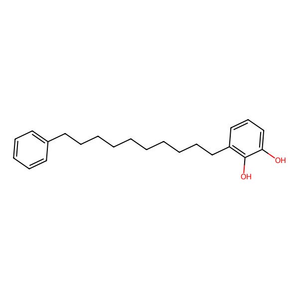 2D Structure of omega-(10-Phenyldecyl)catechol