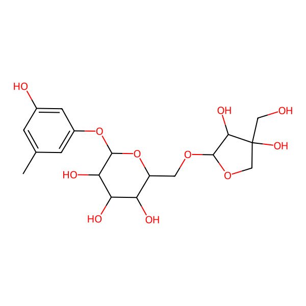 2D Structure of Orcinol 1-O-beta-D-apiofuranosyl-(1->6)-beta-D-glucopyranoside