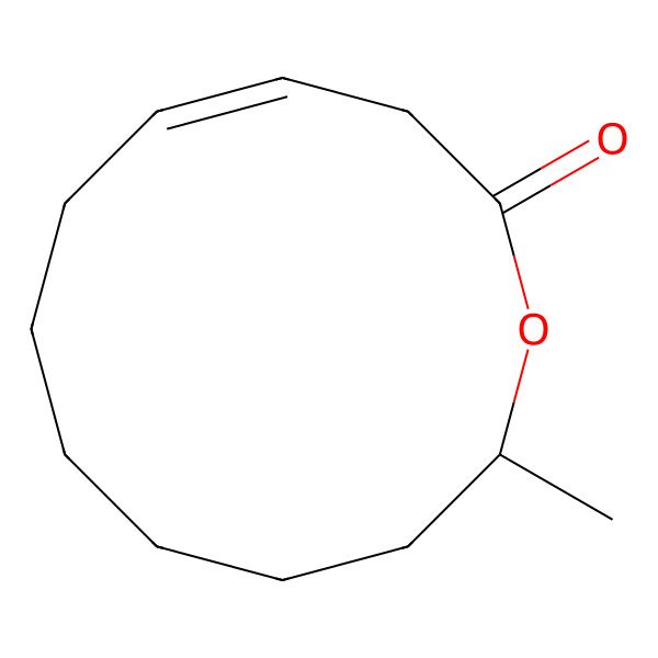 2D Structure of Oxacyclododec-4-en-2-one, 12-methyl-, (4Z,12S)-
