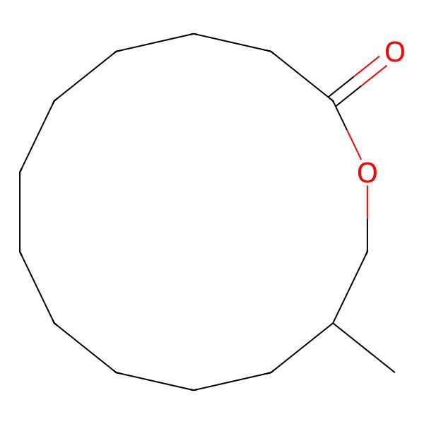 2D Structure of Oxacyclotetradecan-2-one, 13-methyl-, (13R)-