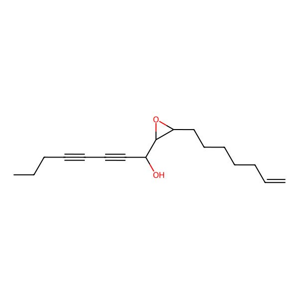 2D Structure of Oxiranemethanol, alpha-1,3-heptadiynyl-3-(6-heptenyl)- 2D Structure of Oxiranemethanol, alpha-1,3-heptadiynyl-3-(6-heptenyl)-