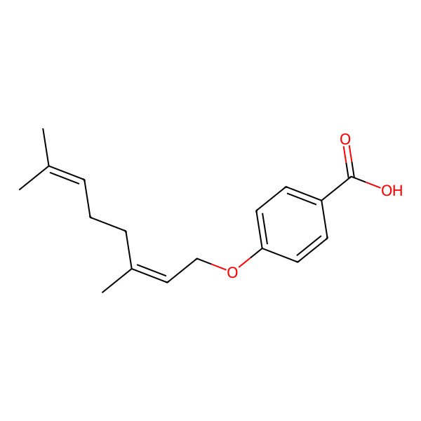 2D Structure of p-[(3,7-Dimethyl-2,6-octadienyl)oxy]benzoic acid