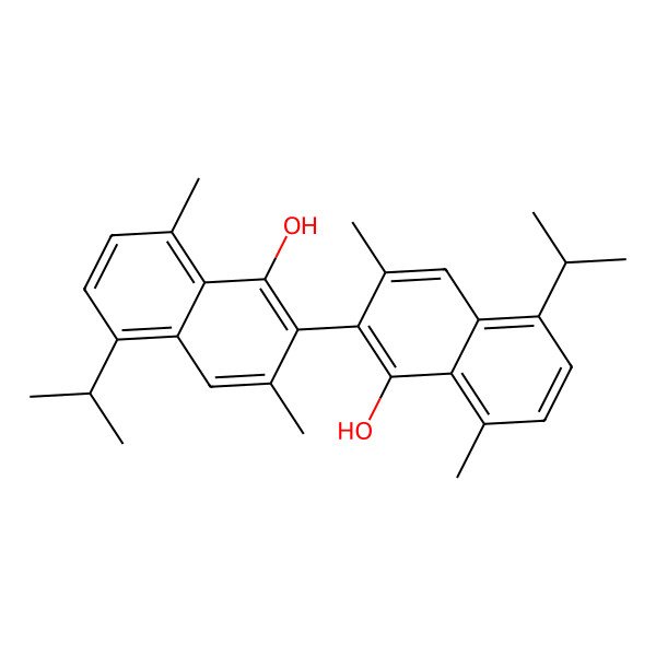 2D Structure of 2-(1-Hydroxy-3,8-dimethyl-5-propan-2-ylnaphthalen-2-yl)-3,8-dimethyl-5-propan-2-ylnaphthalen-1-ol