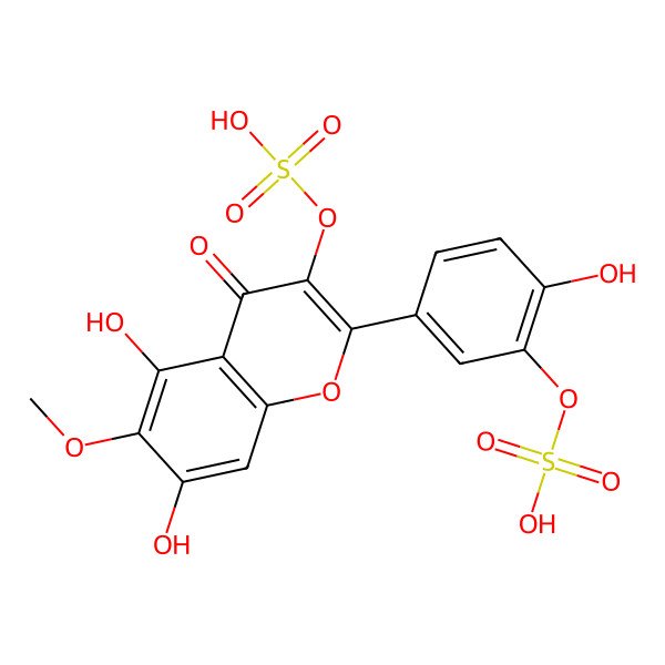 2D Structure of Patuletin 3,3'-di-O-sulfate