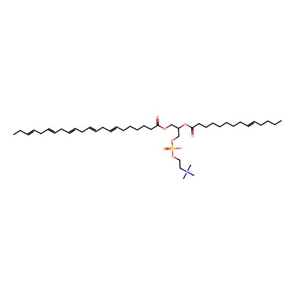 2D Structure of PC(22:5(7Z,10Z,13Z,16Z,19Z)/14:1(9Z))
