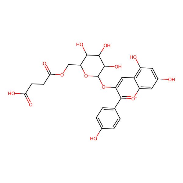2D Structure of Pelargonidin 3-(6''-succinyl-glucoside)