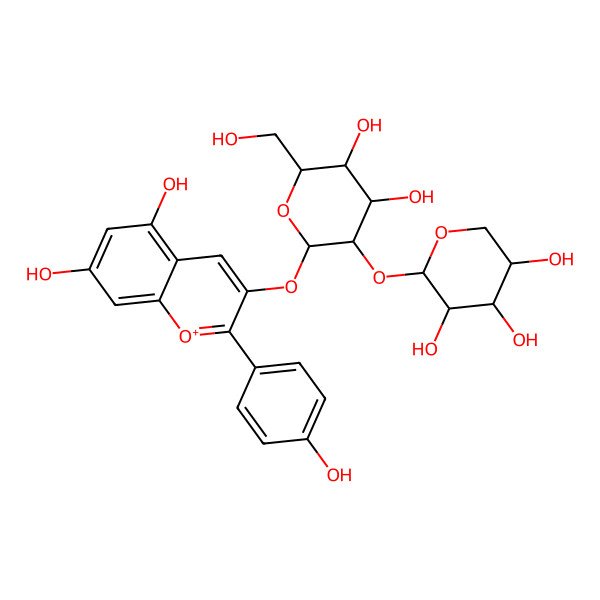 2D Structure of Pelargonidin 3-lathyroside