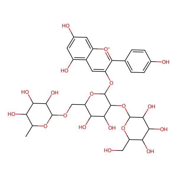 2D Structure of Pelargonidin 3-O-glucosyl-rutinoside