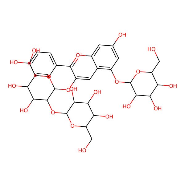 2D Structure of Pelargonidin 3-sophoroside 5-glucoside