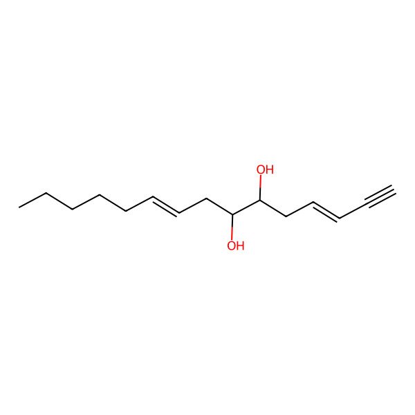 2D Structure of Pentadeca-3,9-dien-1-yne-6,7-diol