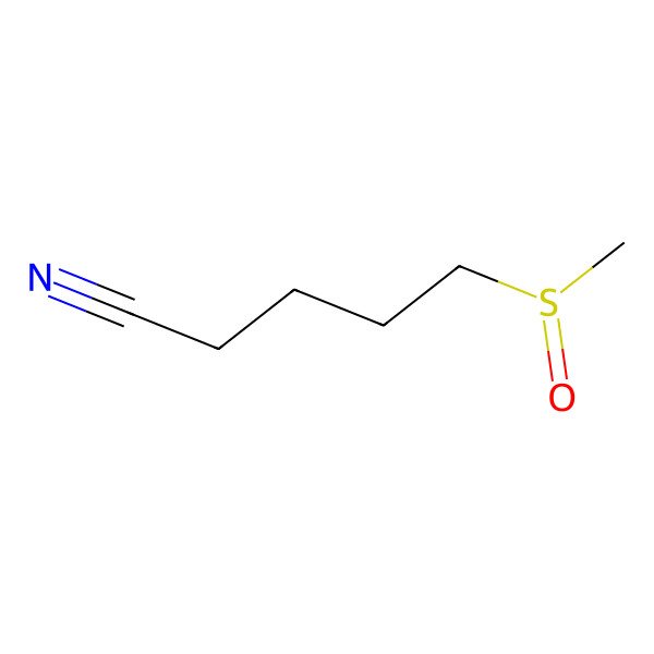2D Structure of Pentanenitrile, 5-(methylsulfinyl)- 2D Structure of Pentanenitrile, 5-(methylsulfinyl)-