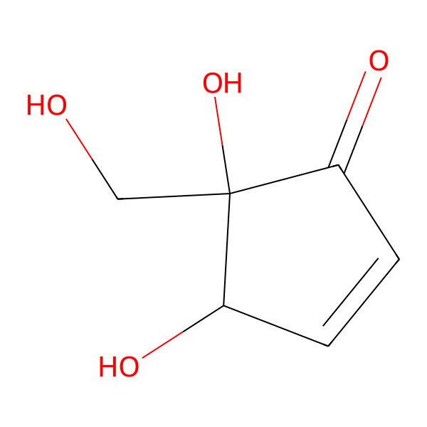 2D Structure of (4S,5S)-4,5-Dihydroxy-5-(hydroxymethyl)-2-cyclopenten-1-one