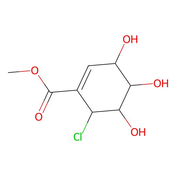 2D Structure of methyl (3S,4S,5S,6S)-6-chloro-3,4,5-trihydroxy-1-cyclohexene-1-carboxylate