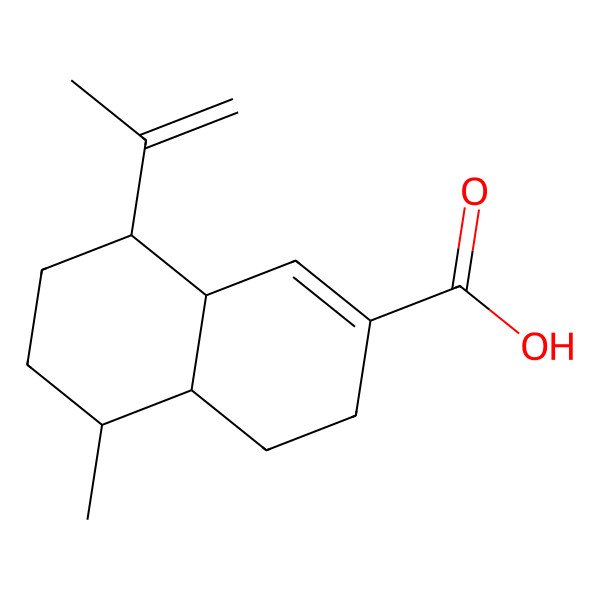 2D Structure of (4aS,5R,8R,8aS)-5-methyl-8-prop-1-en-2-yl-3,4,4a,5,6,7,8,8a-octahydronaphthalene-2-carboxylic acid