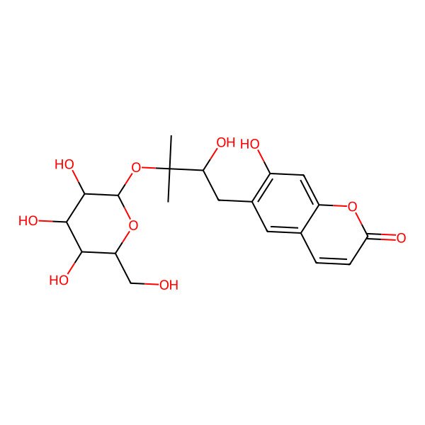 2D Structure of Peucedanol 3'-O-glucoside 2D Structure of Peucedanol 3'-O-glucoside
