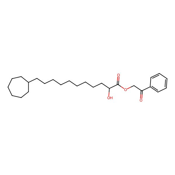 2D Structure of Phenacyl 11-cycloheptyl-2-hydroxyundecanoate