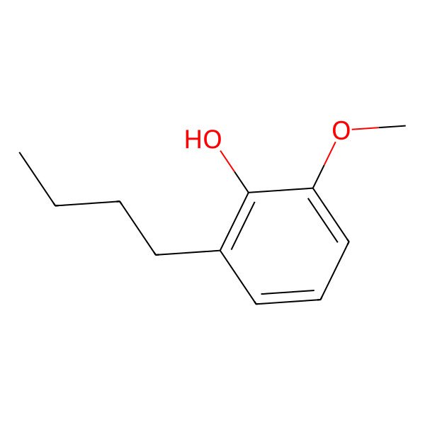 2D Structure of Phenol, 2-butyl-6-methoxy-