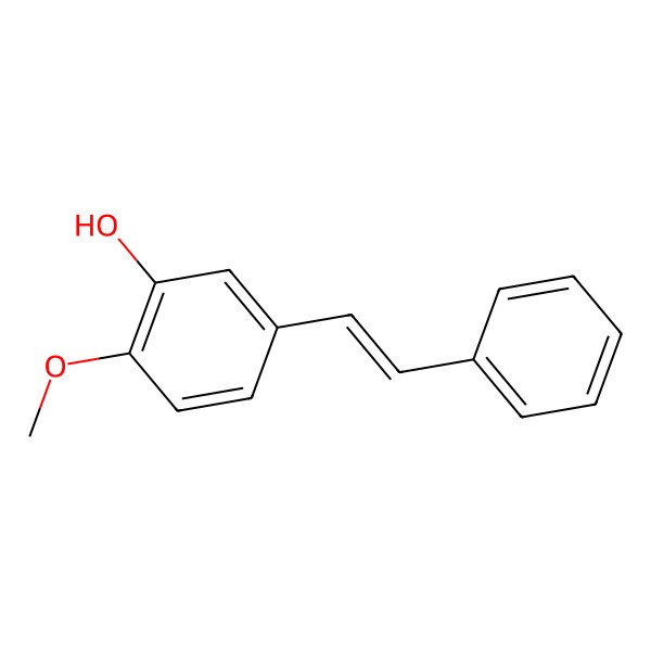 2D Structure of Phenol, 2-methoxy-5-[(1E)-2-phenylethenyl]-