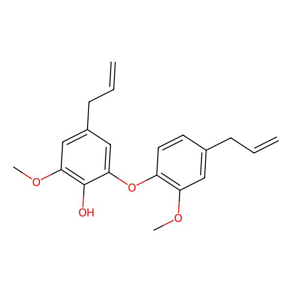 2D Structure of Phenol, 2-methoxy-6-(2-methoxy-4-(2-propenyl)phenoxy)-4-(2-propenyl)-