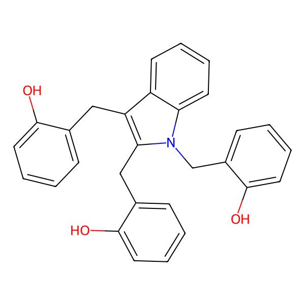2D Structure of Phenol, 2,2',2''-1H-indole-1,2,3-triyltris(methylene))tris-