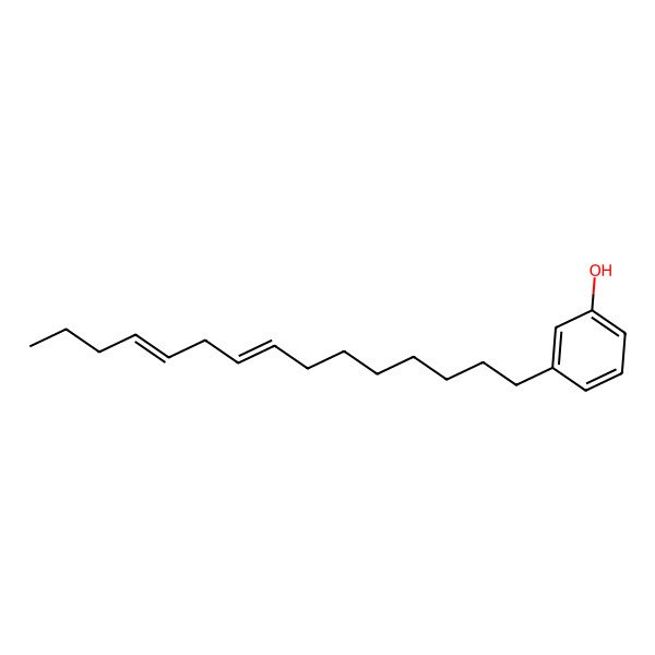 2D Structure of Phenol, 3-(8,11-pentadecadienyl)- 2D Structure of Phenol, 3-(8,11-pentadecadienyl)-