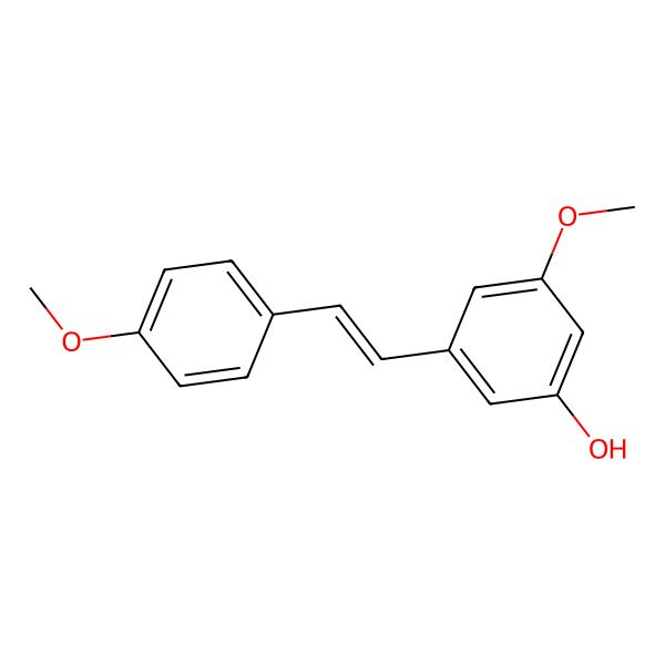 2D Structure of Phenol, 3-methoxy-5-[(1E)-2-(4-methoxyphenyl)ethenyl]-