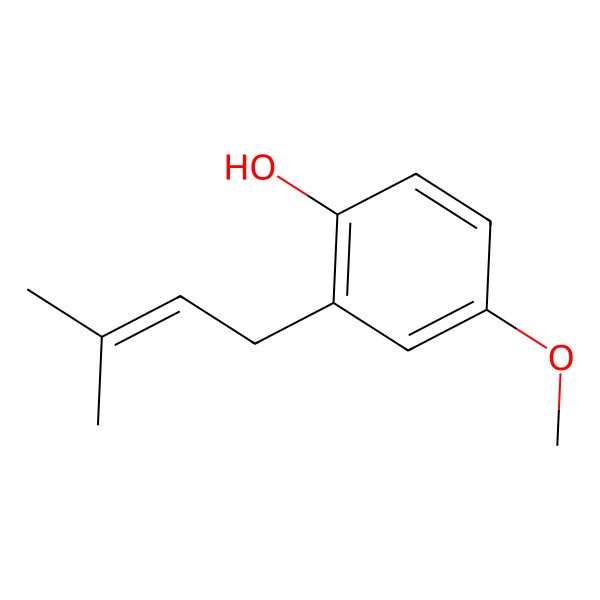 2D Structure of Phenol, 4-methoxy-2-(3-methyl-2-butenyl)-