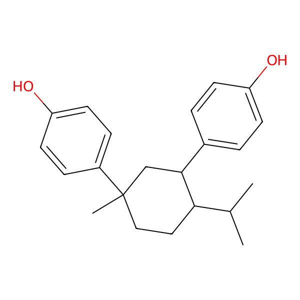 2D Structure of Phenol, 4,4'-[1-methyl-4-(1-methylethyl)-1,3-cyclohexanediyl]bis-