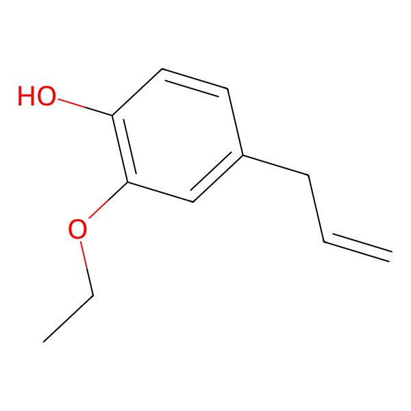 2D Structure of Phenol,2-ethoxy-4-(2-propen-1-yl)-