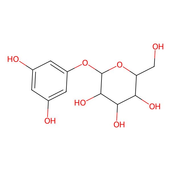 2D Structure of (2S,3R,4S,5S,6R)-2-(3,5-dihydroxyphenoxy)-6-(hydroxymethyl)oxane-3,4,5-triol 2D Structure of (2S,3R,4S,5S,6R)-2-(3,5-dihydroxyphenoxy)-6-(hydroxymethyl)oxane-3,4,5-triol