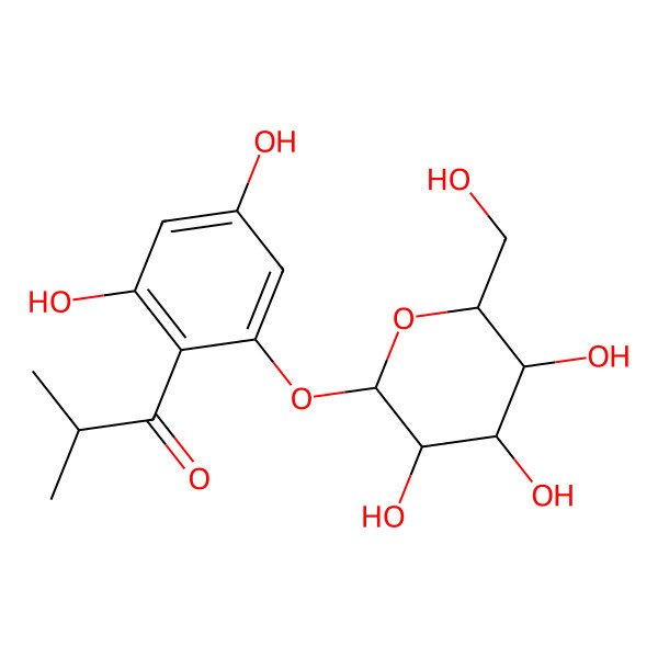 2D Structure of Phlorisobutyrophenone 2-glucoside 2D Structure of Phlorisobutyrophenone 2-glucoside