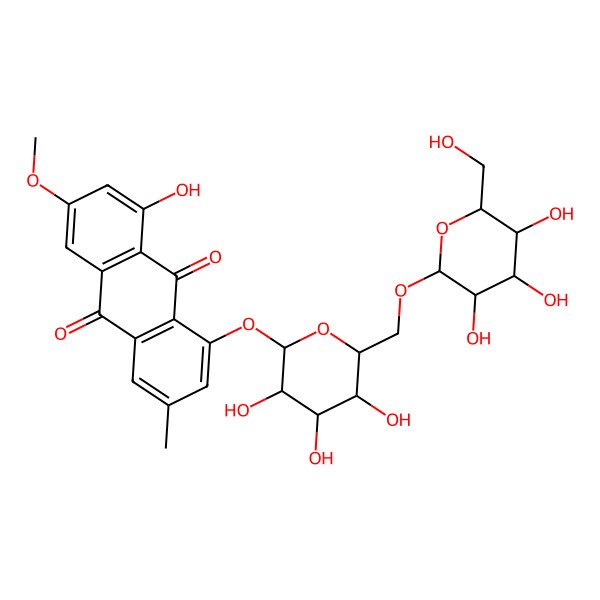 2D Structure of Physcion-beta-D-gentiobioside 2D Structure of Physcion-beta-D-gentiobioside