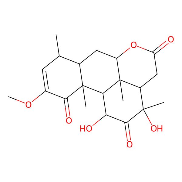 2D Structure of (1S,2S,6S,7S,9R,13R,14S,16S,17R)-14,16-dihydroxy-4-methoxy-2,6,14,17-tetramethyl-10-oxatetracyclo[7.7.1.02,7.013,17]heptadec-4-ene-3,11,15-trione