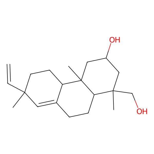 2D Structure of (1R,3S,4aR,4bS,7S,10aR)-7-ethenyl-1-(hydroxymethyl)-1,4a,7-trimethyl-3,4,4b,5,6,9,10,10a-octahydro-2H-phenanthren-3-ol