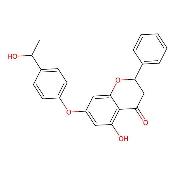2D Structure of Pinocembrin 7-[4-(1-hydroxyethyl)phenyl] ether