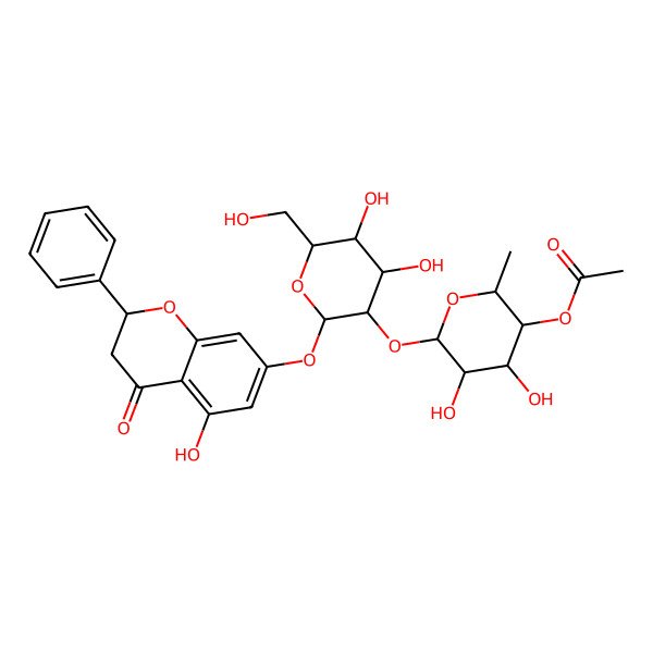 2D Structure of Pinocembrin 7-O-neohesperidoside 4'''-O-acetate