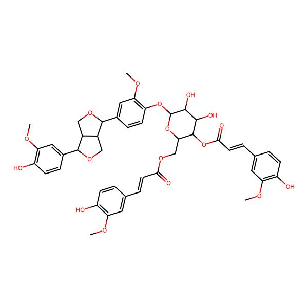 2D Structure of Pinoresinol-4'-O-[4',6'-O-(E)-Diferuloyl]-Beta-D-Glucopyranoside