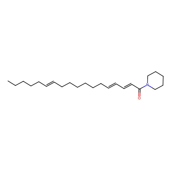 2D Structure of Piperidine, 1-(1-oxo-2,4,12-octadecatrienyl)-, (E,E,Z)-